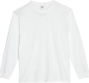 5.6オンス ヘビーウエイトLS-Tシャツ（+リブ）（ホワイト）